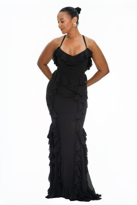 valentina ruffle gown